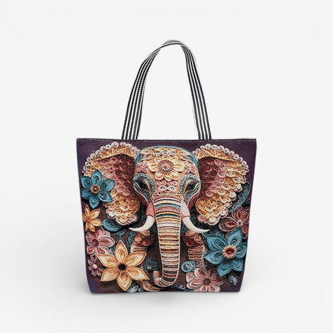 Tavira Tote Tasche mit Tiermuster und Tragegriffen