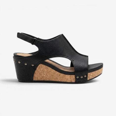 Carenza Damen Keilsandalen mit verstellbarem Riemen