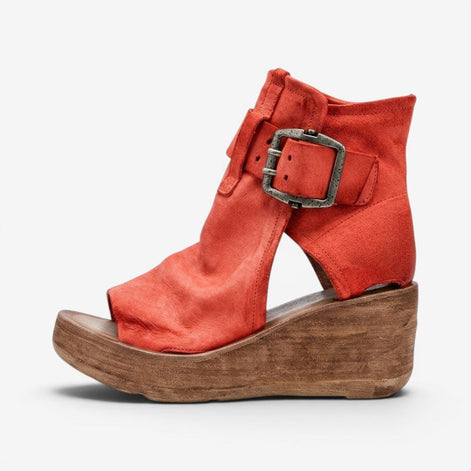 Velmirea Damen Sandalen mit Blockabsatz und Schnallenriemen