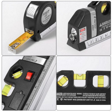 Measuro Laser Messgerät 4-in-1 mit Wasserwaage und Neigungsmesser