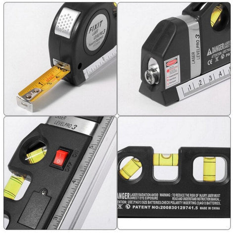 Measuro Laser Messgerät 4-in-1 mit Wasserwaage und Neigungsmesser