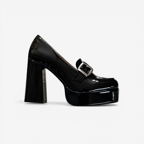 Selvina Keilschuhe – Damen Schuhe mit Keilabsatz, Schnallenverschluss und PU-Material