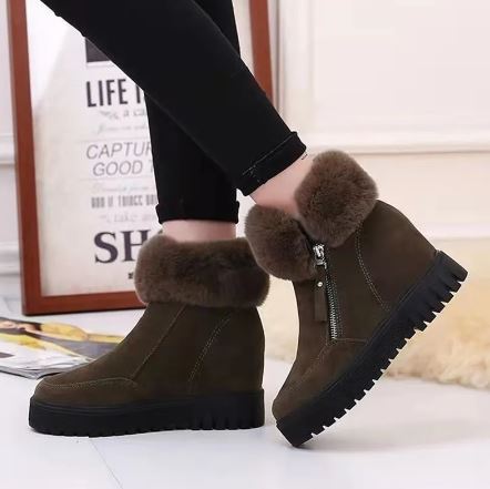 Damen Stiefeletten mit Keilabsatz und Reißverschluss – Velmira