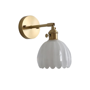 Vintage-Wandleuchte Florvane mit Glaskuppel