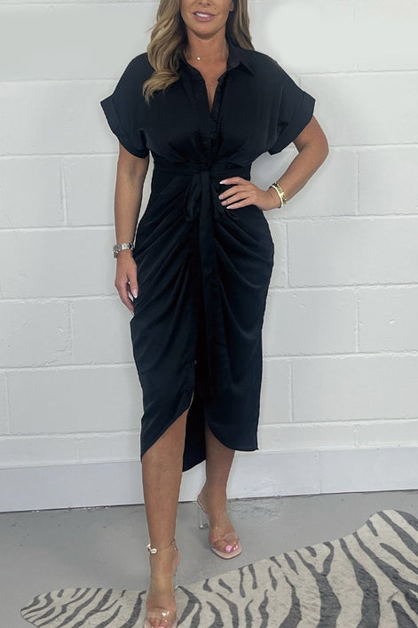 Rovienna Damen Hemdblusenkleid mit Gürtel