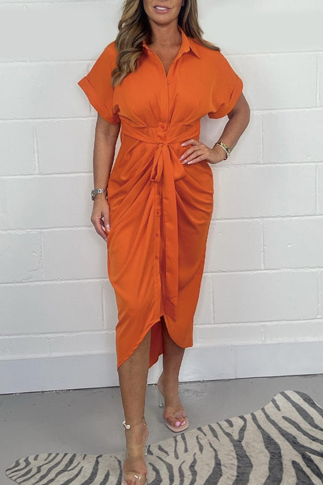 Rovienna Damen Hemdblusenkleid mit Gürtel