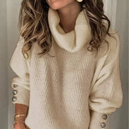 Damen Pullover mit Stehkragen und langen Ärmeln Elvarenne
