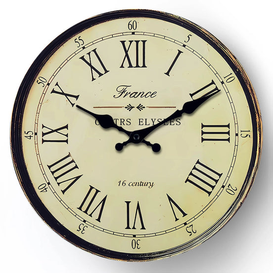 Éloria Klassische Wanduhr – Französisches Design mit ruhigem Quarzwerk