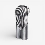 Strivaro Vase aus Resin mit Streifenmuster für Tischdekoration