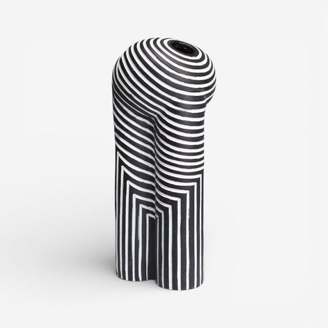 Strivaro Vase aus Resin mit Streifenmuster für Tischdekoration