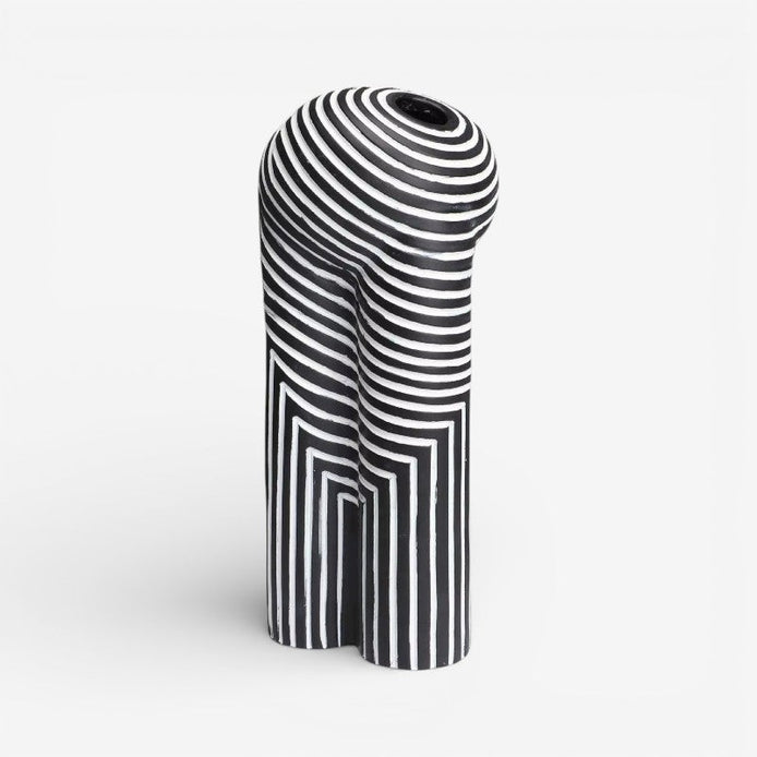 Strivaro Vase aus Resin mit Streifenmuster für Tischdekoration