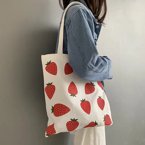 Lunessa Tote Tasche – Canvas Tasche mit Print, Reißverschluss und Doppelgriffen