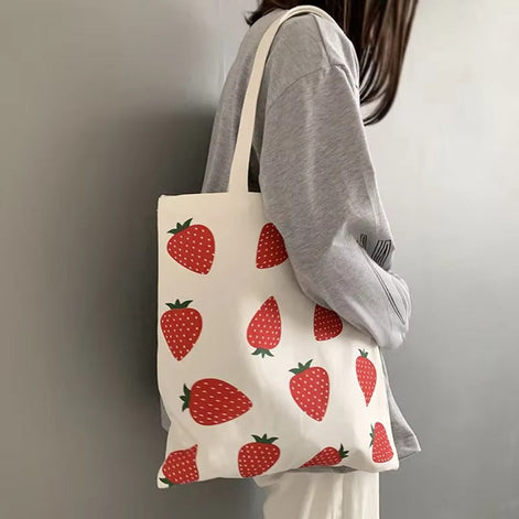 Lunessa Tote Tasche – Canvas Tasche mit Print, Reißverschluss und Doppelgriffen