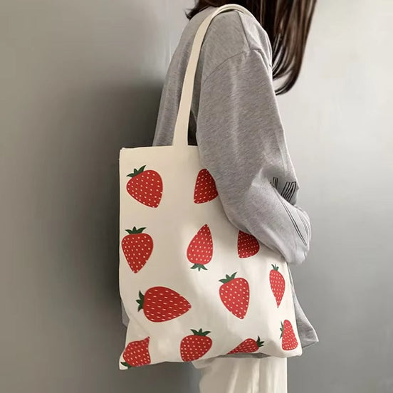 Lunessa Tote Tasche – Canvas Tasche mit Print, Reißverschluss und Doppelgriffen