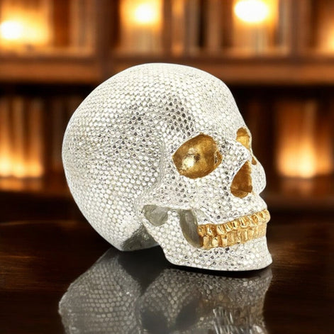 Mortessa Schädel-Skulptur aus Resin für Tischdekoration