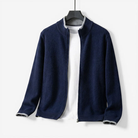 Larevo Damen Strickpullover mit Reißverschluss und Slim Fit