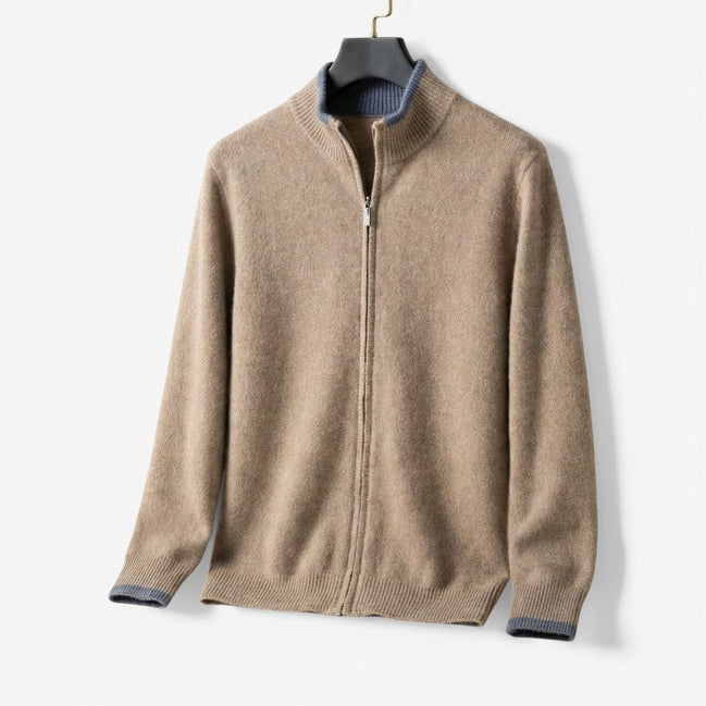Larevo Damen Strickpullover mit Reißverschluss und Slim Fit