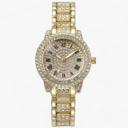 Zirvella Damen Armbanduhr mit Zirkonia-Besatz und Edelstahlarmband
