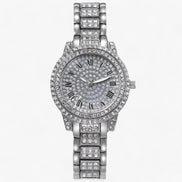 Zirvella Damen Armbanduhr mit Zirkonia-Besatz und Edelstahlarmband