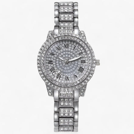 Zirvella Damen Armbanduhr mit Zirkonia-Besatz und Edelstahlarmband