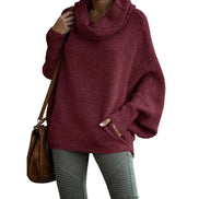 Lurexa Rollkragen Pullover mit Tasche und lockerer Passform für Alltag und Freizeit