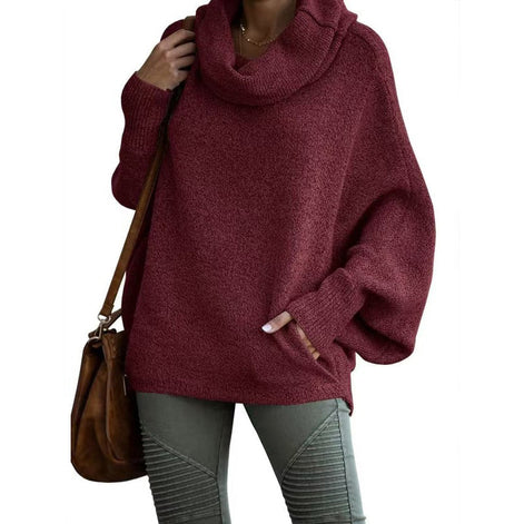 Lurexa Rollkragen Pullover mit Tasche und lockerer Passform für Alltag und Freizeit