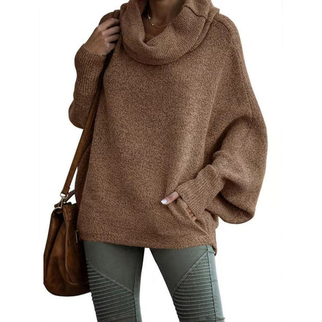 Lurexa Rollkragen Pullover mit Tasche und lockerer Passform für Alltag und Freizeit