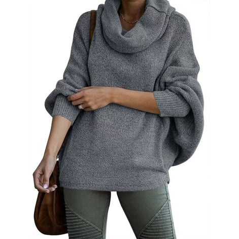 Lurexa Rollkragen Pullover mit Tasche und lockerer Passform für Alltag und Freizeit