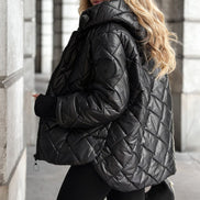 Damen Steppjacke mit Kapuze und Rautensteppung – Varellina