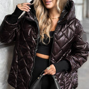 Damen Steppjacke mit Kapuze und Rautensteppung – Varellina