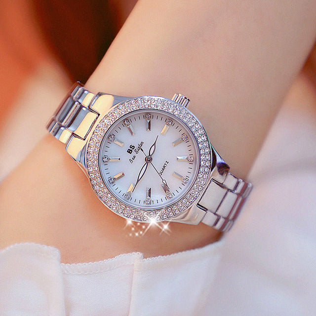Damen Armbanduhr mit Quarzwerk und verdecktem Verschluss
