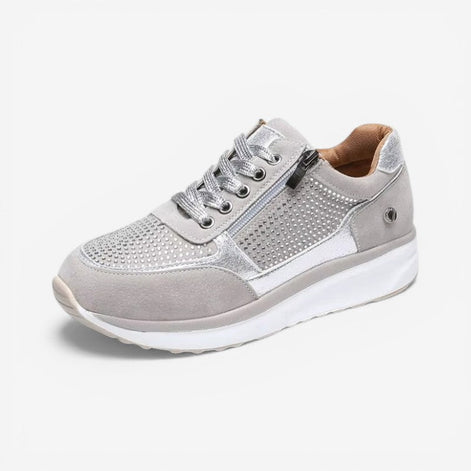 Veloria Damen Sneaker mit Seitlichem Reißverschluss und Rutschhemmender Sohle