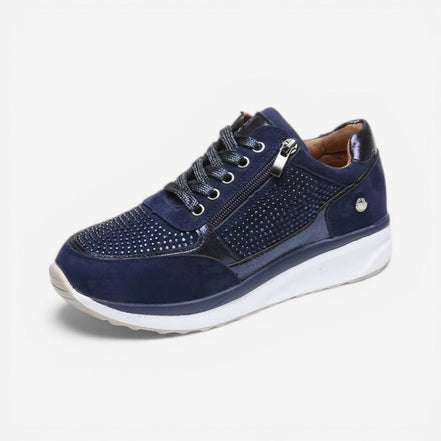 Veloria Damen Sneaker mit Seitlichem Reißverschluss und Rutschhemmender Sohle