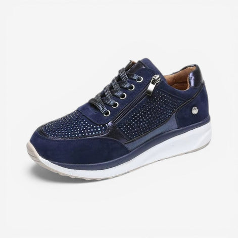 Veloria Damen Sneaker mit Seitlichem Reißverschluss und Rutschhemmender Sohle