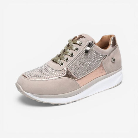 Veloria Damen Sneaker mit Seitlichem Reißverschluss und Rutschhemmender Sohle