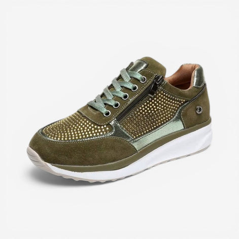 Veloria Damen Sneaker mit Seitlichem Reißverschluss und Rutschhemmender Sohle
