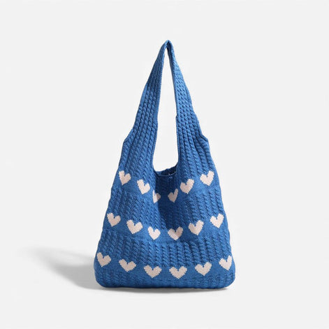 Herina Tote Tasche – Stofftasche mit gesticktem Herzmotiv und Tragegriffen