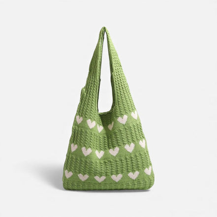 Herina Tote Tasche – Stofftasche mit gesticktem Herzmotiv und Tragegriffen