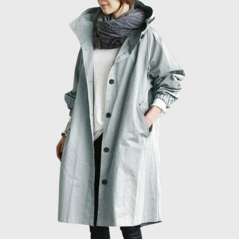 Damen Oversize Trenchcoat mit langen Ärmeln und Seitentaschen – Ardelisse