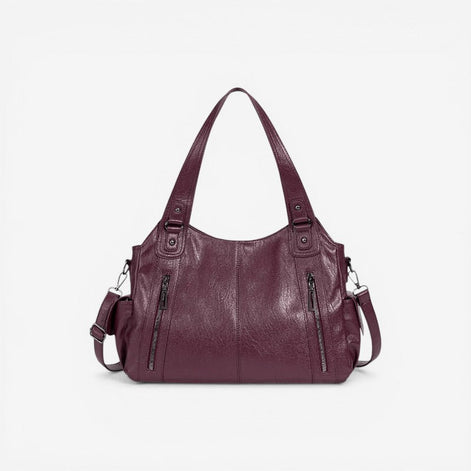 Schultertasche mit Doppelhenkeln und Reißverschluss
